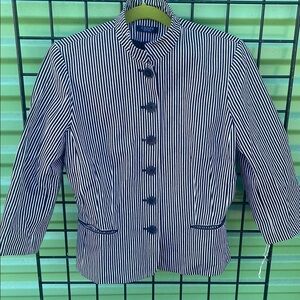 Chaps Navy and White Striped Blazer